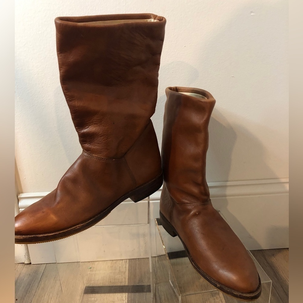 Men’s western boots leather and lined leather inside size 8